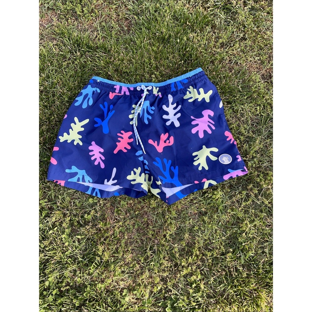 Chubbies Swim Trunk Sz XL Blue Cape Corals Bathing Suit Short 5.5" (Actual 5")